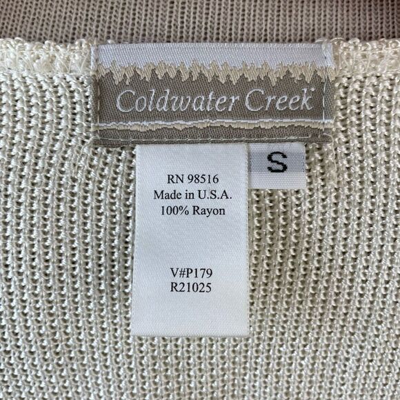 Coldwater Creek Rayon Cream Cardigan Sweater Size S EUC - Picture 6 of 6